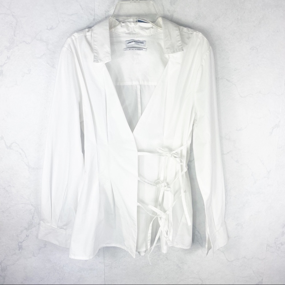 [Urban Outfitters] White Tie-Front Wrap Shirt